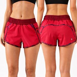LULULEMON Speed Up Running Shorts|Size4|Red Pink Zip Pocket Athletic